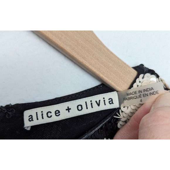 Alice + Olivia Nat Sequin Leopard Midi Dress Women's Size 4 Party Vegas - Picture 5 of 11